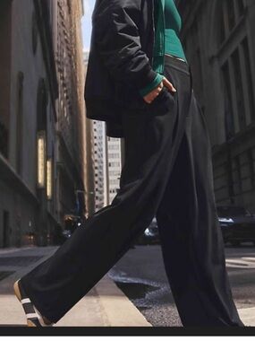 Athleta Black Wide-Leg Pinnacle Trousers